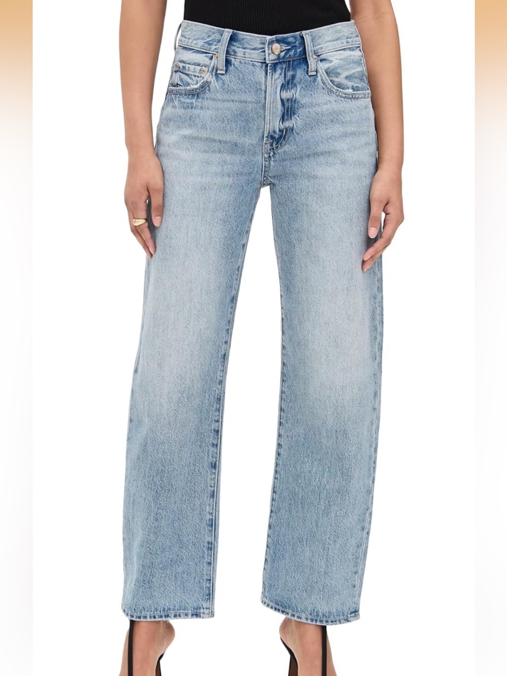 PISTOLA – Lexi Mid Rise Cropped Bowed Straight Jeans ,Color Athens, Size 23